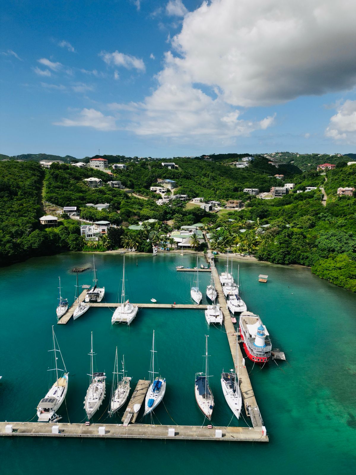 Complete aerial overview of marina complex at best places for investment properties